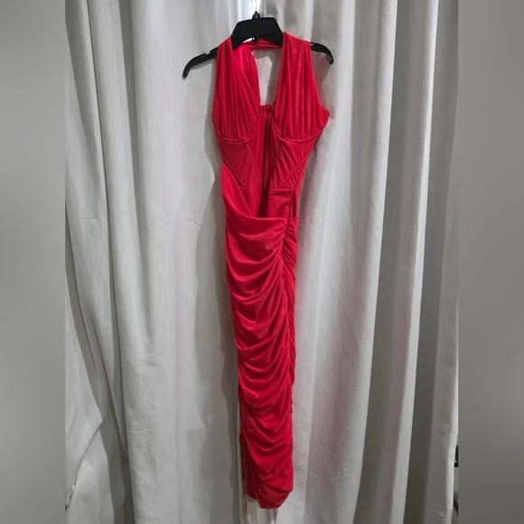 asymmetric cutout midi dress Open Back Longsleeve Asymmetric Dress